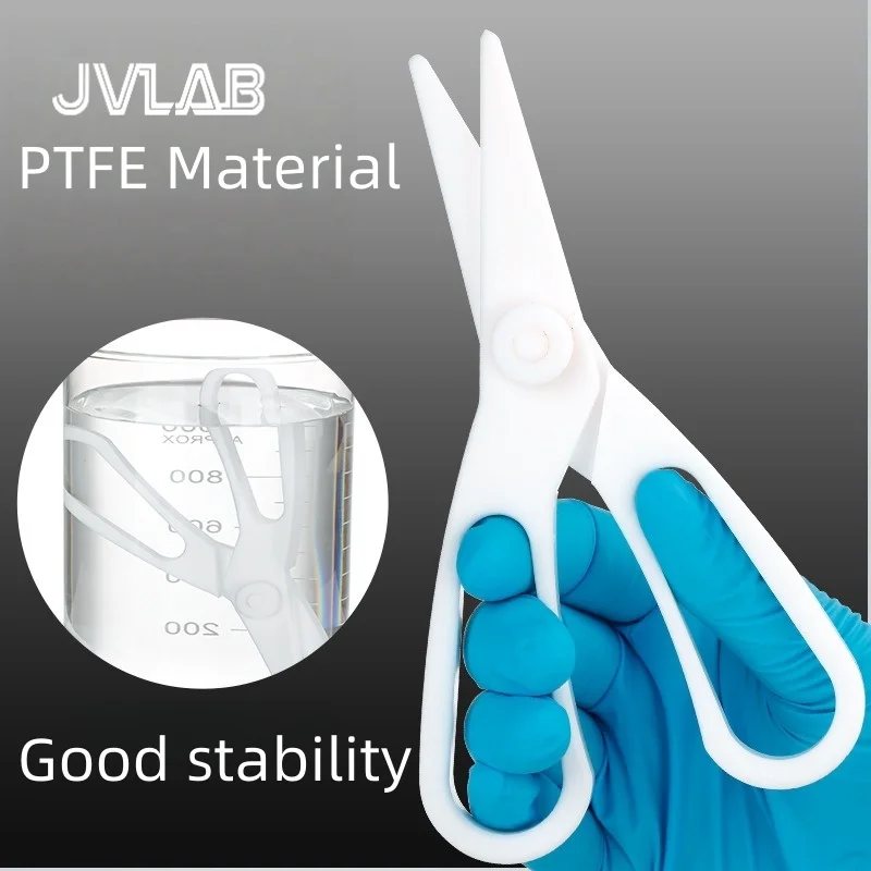 مقص المختبر PTFE/سيراميك مقاوم للتآكل وخالي من التلوث صلابة عزل حادة مقاومة للتآكل العالية JVLAB #4