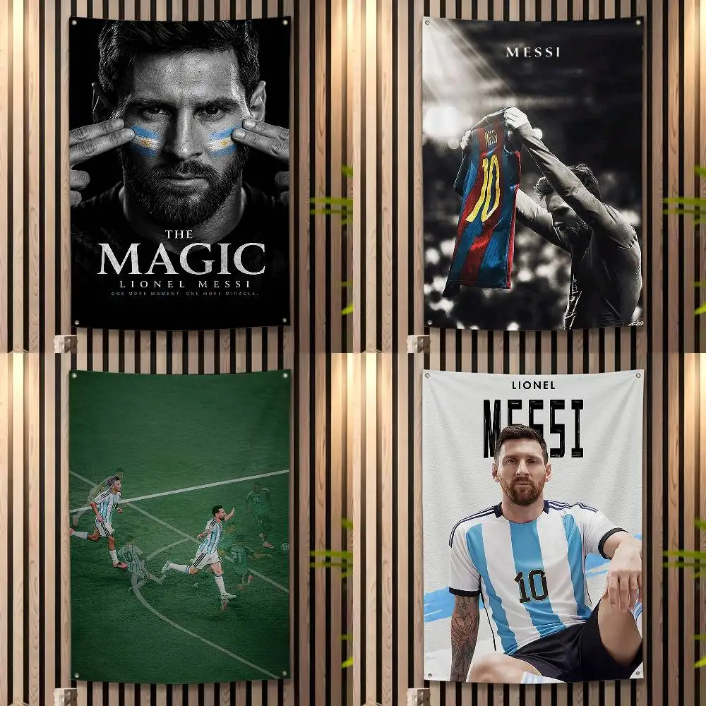 L-Lionel M-MessiS Football Player  Flags Wall Hanging Tapestry Outdoor Garage Room Decorative flag Background Blanket