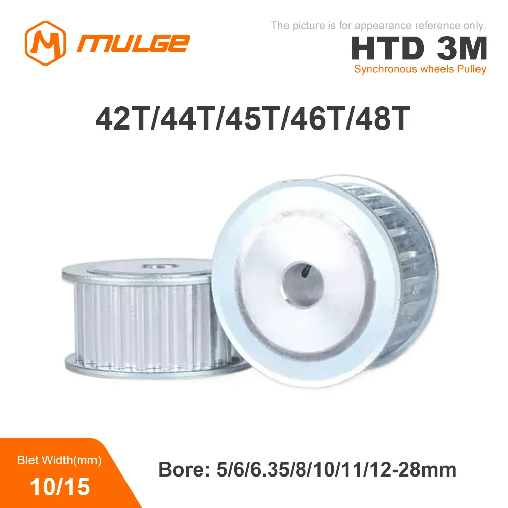 Synchronizing Wheel HTD 3M AF model 42T/44T/45T/46T/48Teeth Bore 5/6/8/10-28mm Timing Belt Width 10/15 mm 3D printer CNC Parts