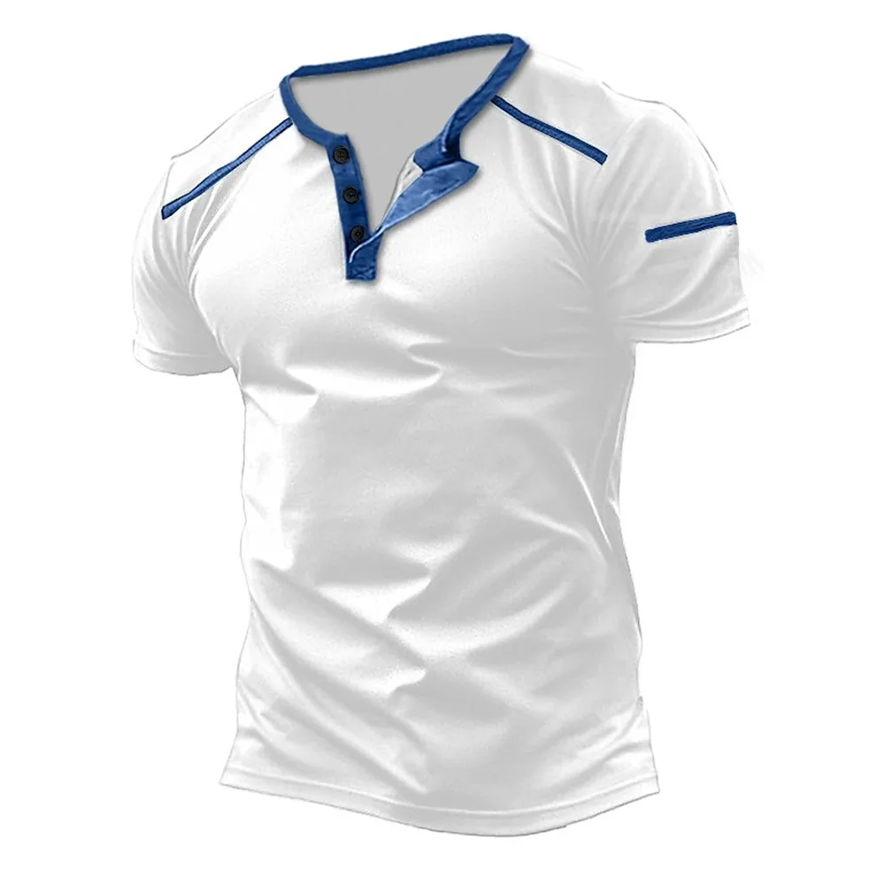 

FEGKZLI Men's Casual Stand-up Collar Summer Solid Color Short-sleeved Linen Shirt Breathable and Loose Short-sleeved Shirt