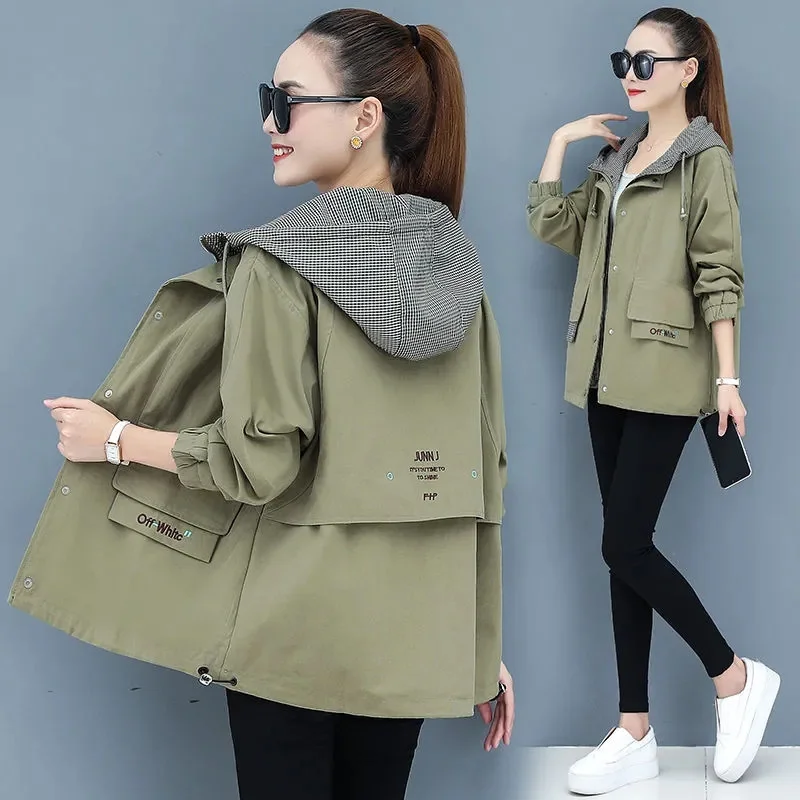 2023 New Spring Autumn Women Jacket Coat Korean Ladies Solid Lining Windbreaker Female Basic Coat Outerwear Streetwear