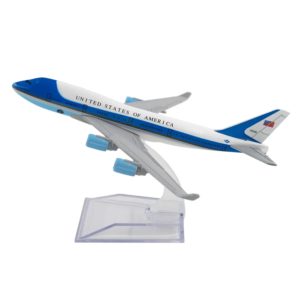 Avión a escala 1/400 Boeing 747 Air Force One, avión de aleación de 16cm, modelo B747, juguete para niños, regalo para decoración de colección