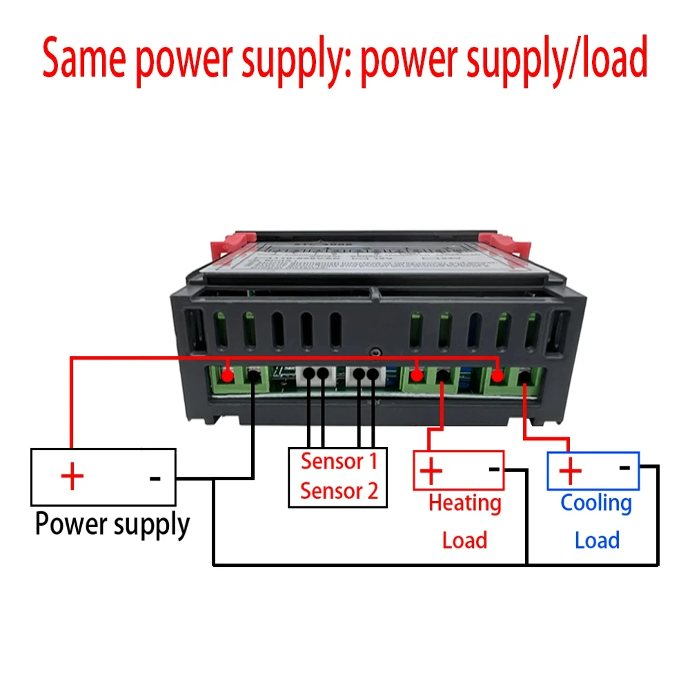 STC-3008 Digital Temperature Controller AC 110V 220V DC 12V 24V Dual Hygrometer Heating Cooling Two Relay Output AC Relay