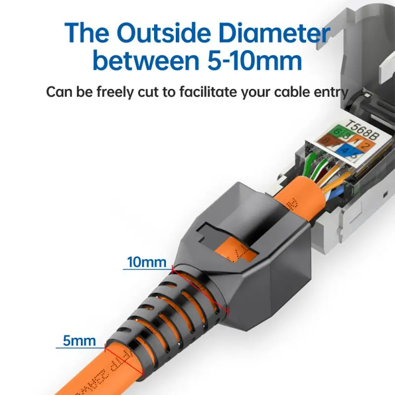 Linkwylan CAT6A CAT7 RJ45 Modular Ethernet Cable Plug Shielded Connector Field Termination Reusable Shielded STP for 22-26AWG