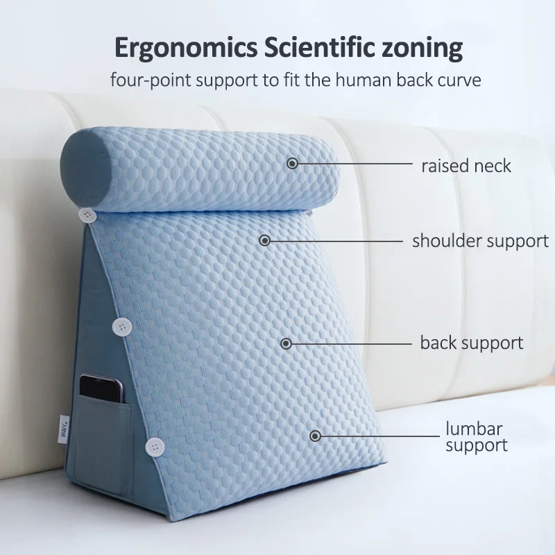 Imagem -02 - Almofada de Látex de Resfriamento Quatro Estações Travesseiro de Leitura Travesseiro de Sono Travesseiro Triangular Cadeira Assento Almofada Cabeceira Capa Decoração