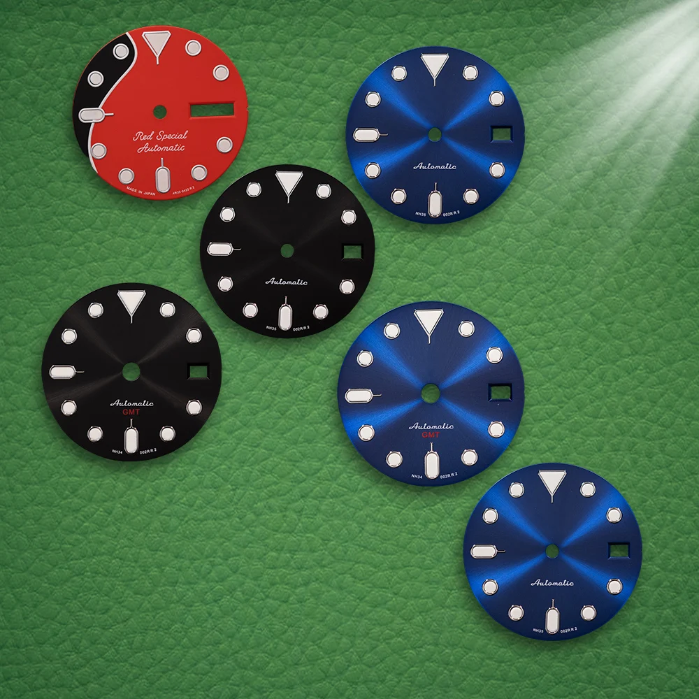 

Циферблат S Logo 28,5 мм, синий, с функцией GMT, подходит для NH34/NH35, с зеленым люминесцентным покрытием, для модификации механических часов, аксессуары для модификации часов.