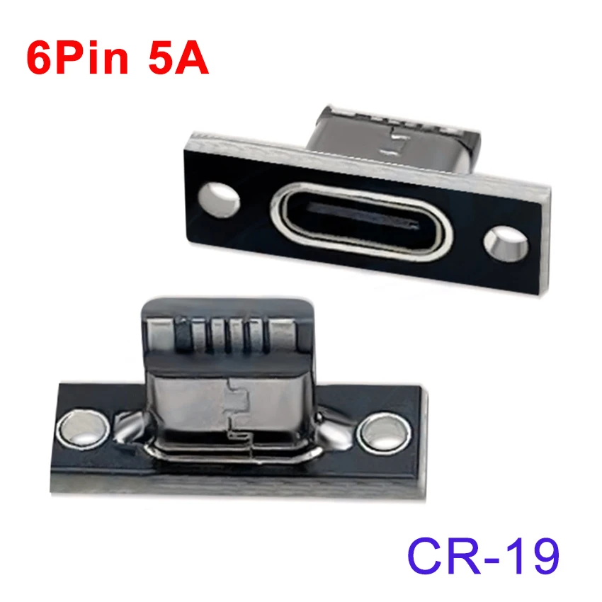 1-10pcs USB 3.1 Type C Socket With Screw fixing plate Type-C USB Jack 3.1 Type-C 2Pin 4Pin 5Pin 6Pin Female Connector Jack image 5