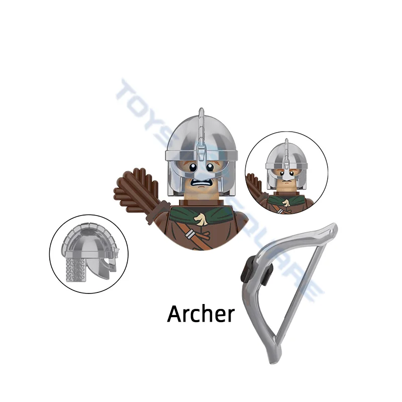The Axe Guard Sword Infantry Spearman Archer Spear Dagger Soldier Model Blocks MOC Bricks Set Gifts Toys For Children KT1046