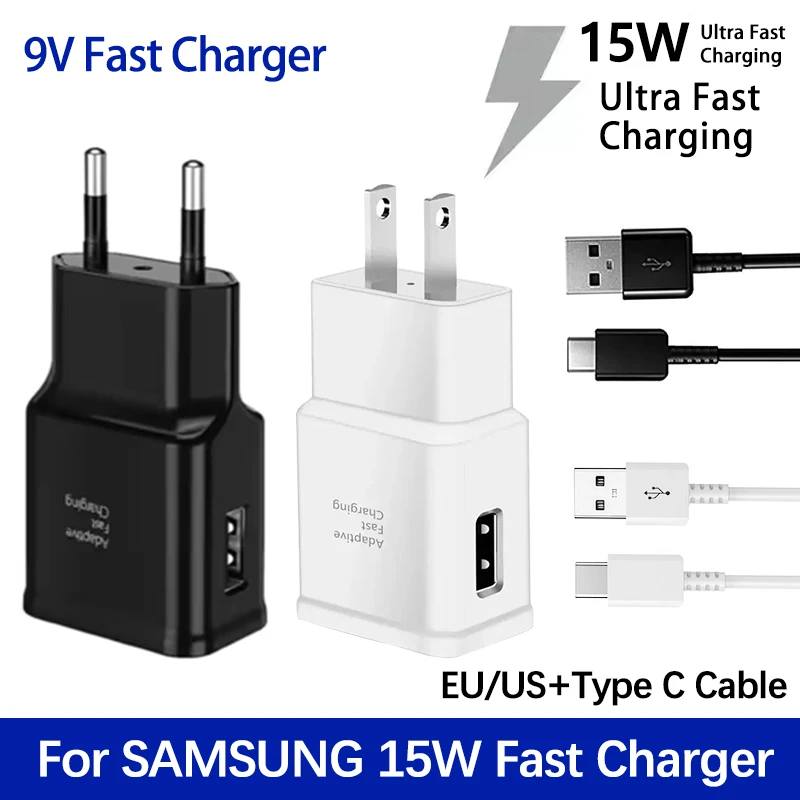Samsung 15W Fast Charger Quick Charge Power Adapter USB Type