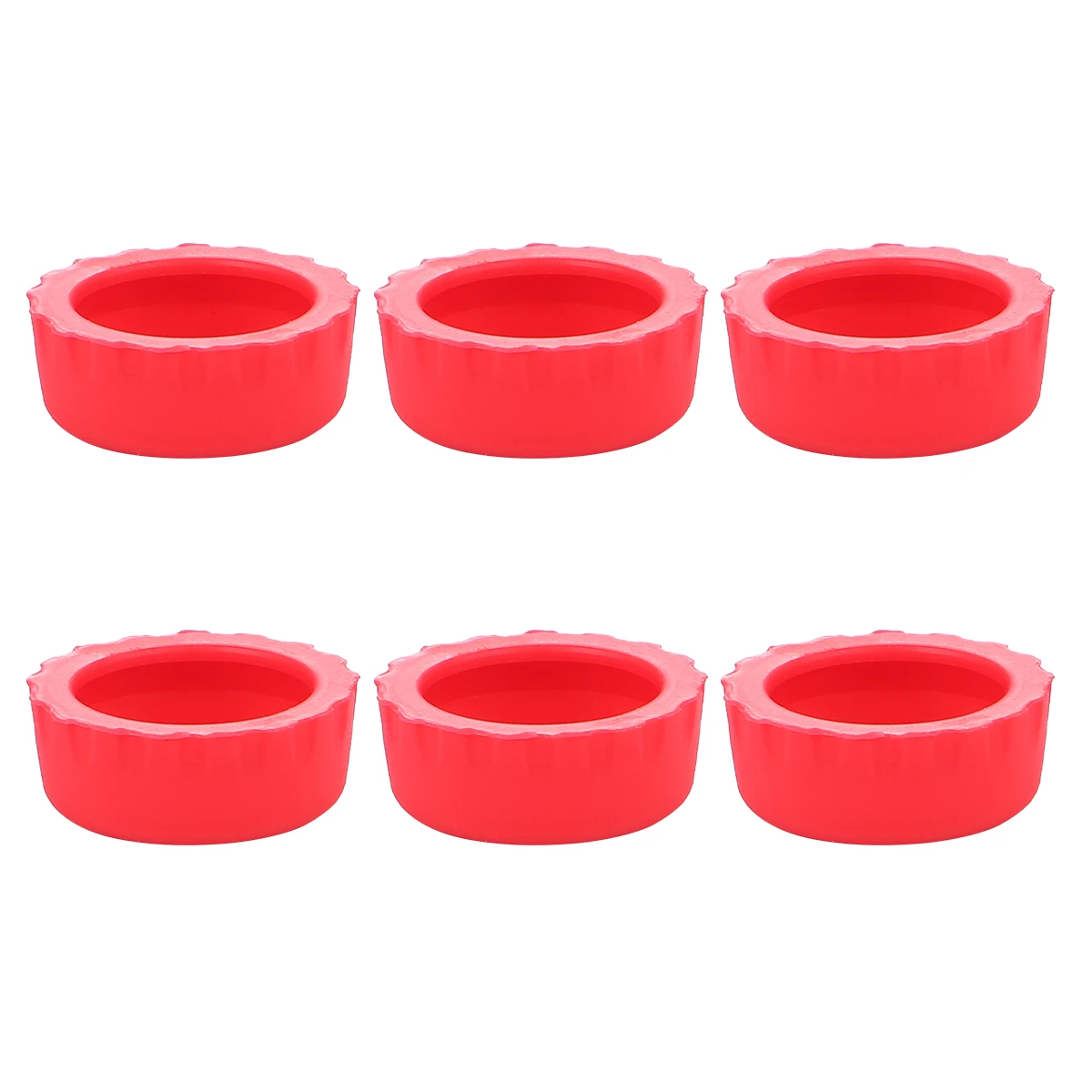

6pcs Silicone Beer Bottle Caps Odorless Leakproof Wine Bar Red Environmentally Friendly Sealing Fresh Storage Beer