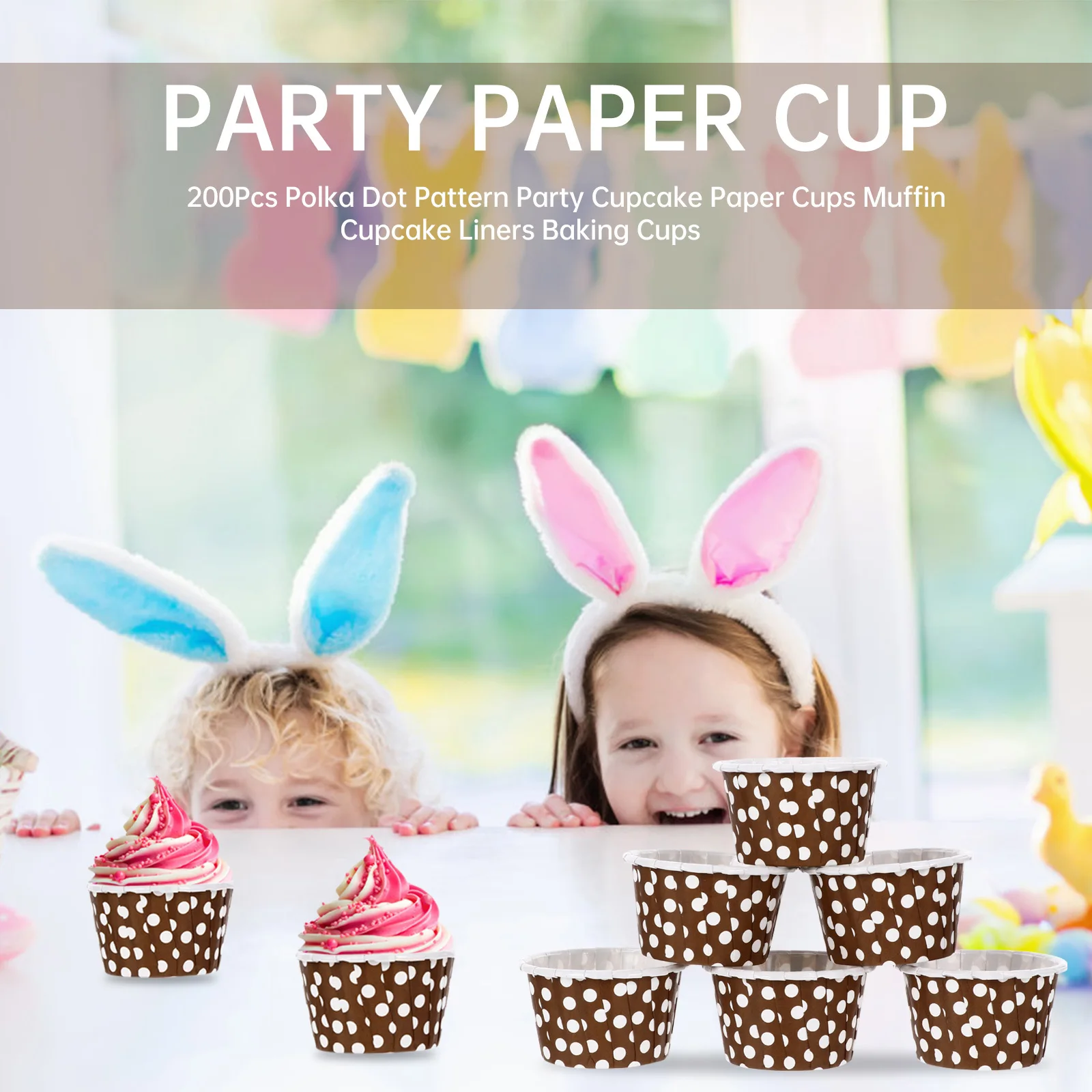 

200Pcs Cake Cup Paper Cupcake Liners Party Baking Cups Dot Pattern Muffin Paper Cups Cupcake Liners Party Supplies