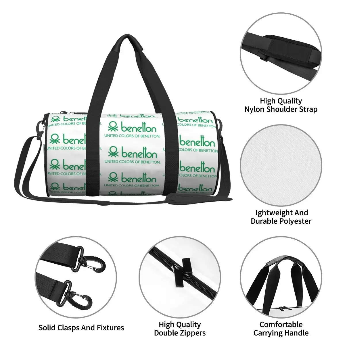 United Colors Of Benetton Large Duffle Gym Bag Waterproof Duffle Travel Bags Handbags Fitness bag view 3