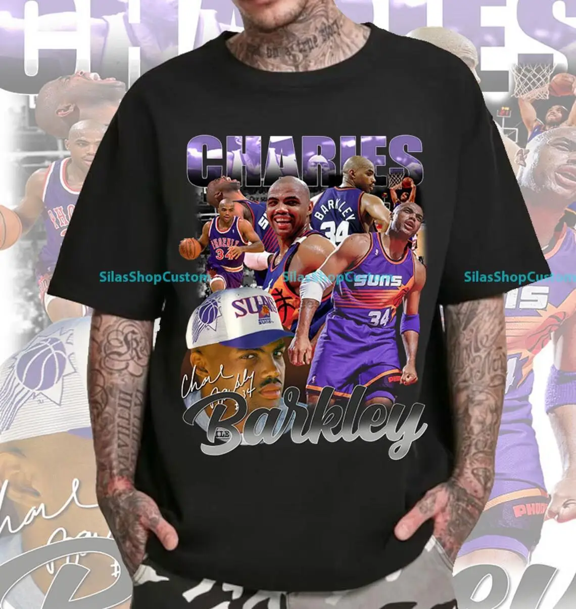 Vintage 90s Basketball Bootleg Style T-Shirt Charles Barkley Graphic Tee Charles Barkley T-Shirt Retro Basketball Shirt Unisex S