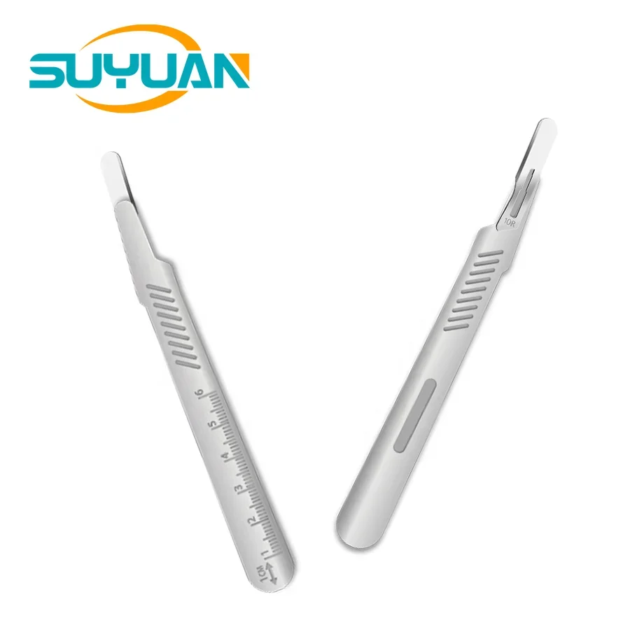 Sterilized Disposable Stainless/Carbon Steel 10R Surgical sc alp el Blade 10R With Plastic Handles Knife