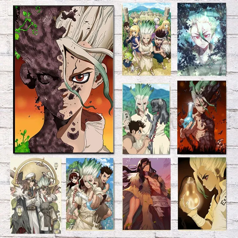 Anime Dr STONE Ishigami Senku  Shishio Tsukasa Canvas Wall Art Poster  Printed Living Room Decoration  Home Decor  Wall Decor