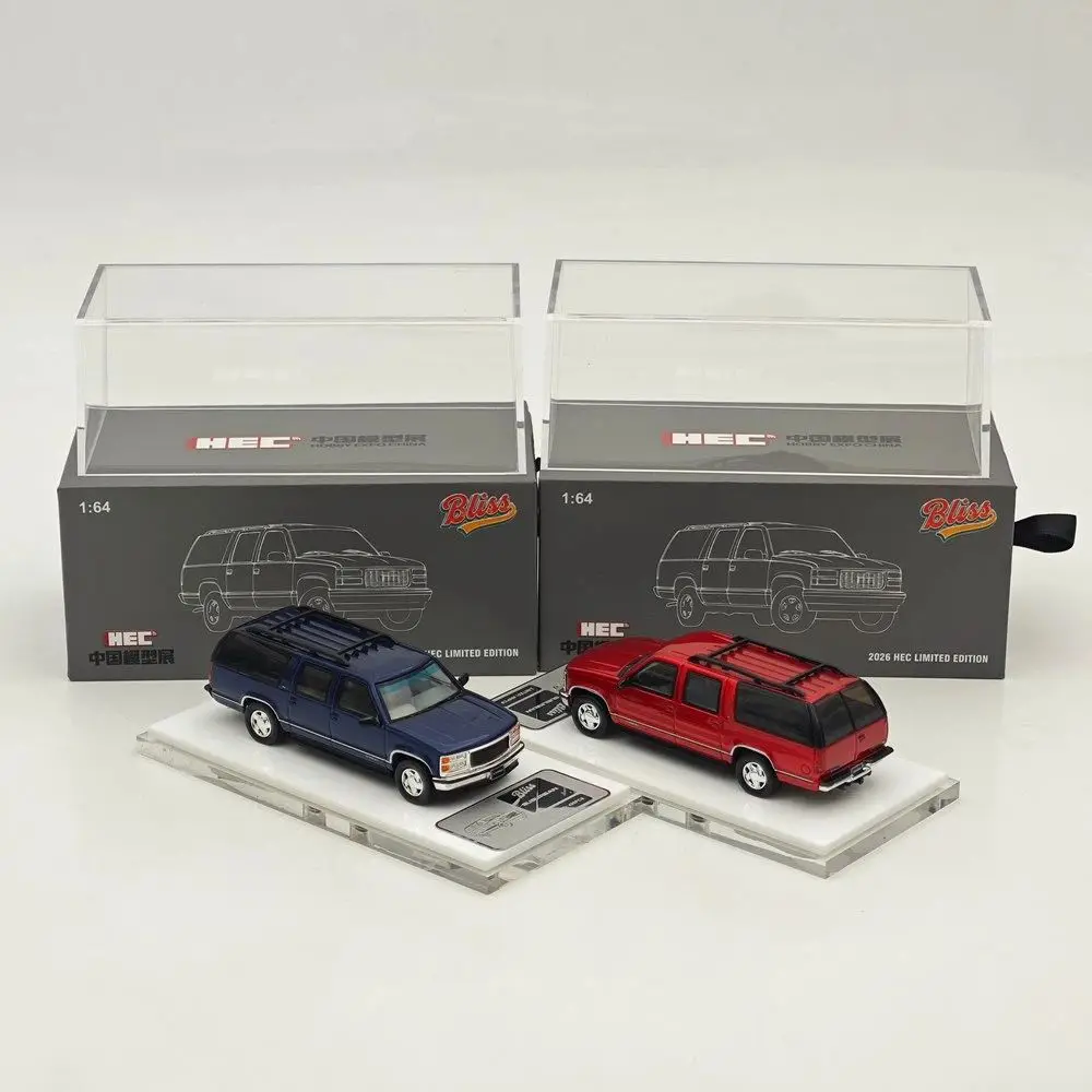 

Bliss 1:64 Scale GMC Suburban GMT400 HEC Beijing SUV Sports Model Diecast Car Miniature Limited Collection Toy Vehicle Models