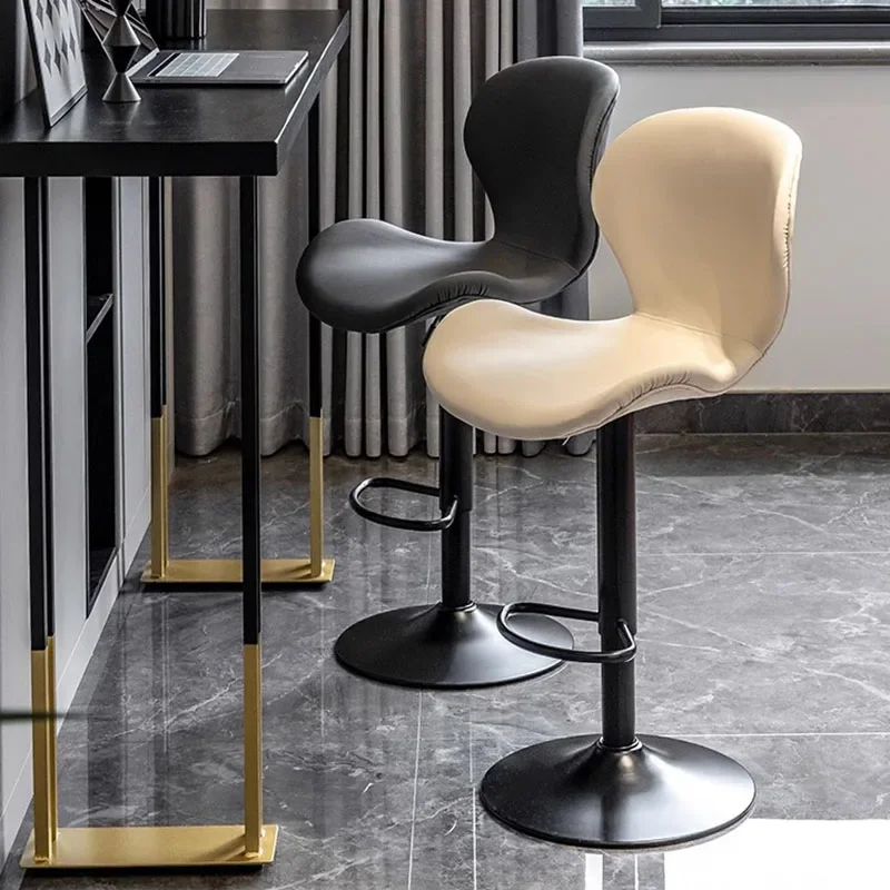 

High Quality Telescopic Bar Stool Design Nordic Style Minimalist Back Party Chairs Adjustable Beige Taburetes De Bar Furniture