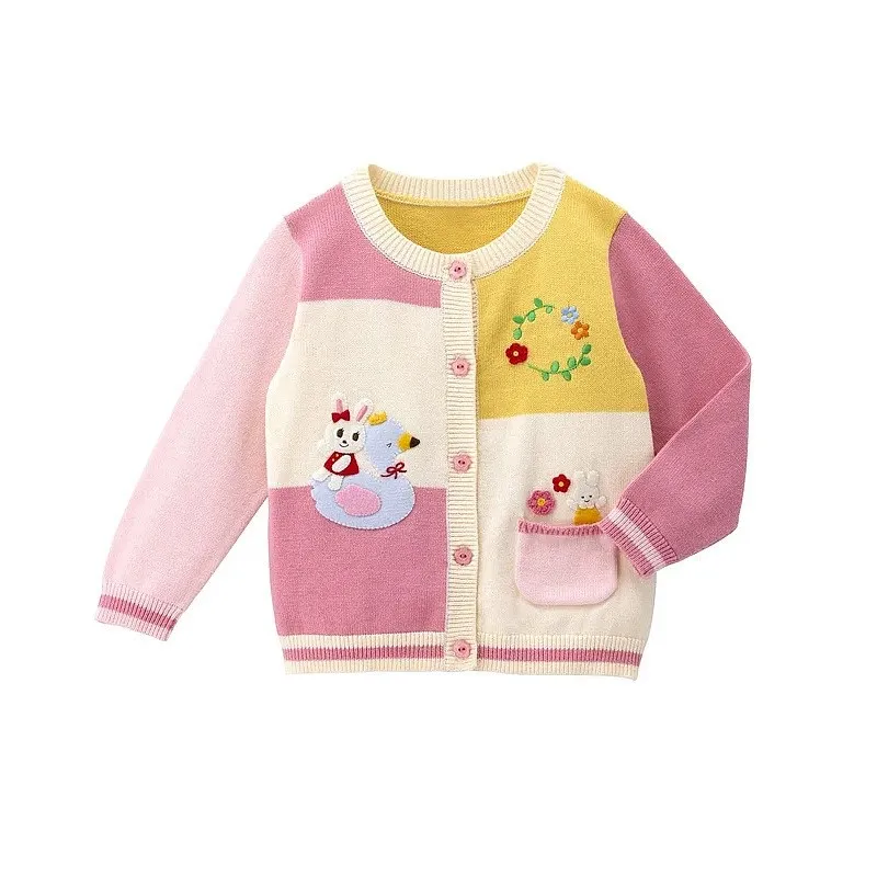 

kids girls clothes baby sweaters Cartoon pattern knitted cardigan Little rabbit pattern sweater coat