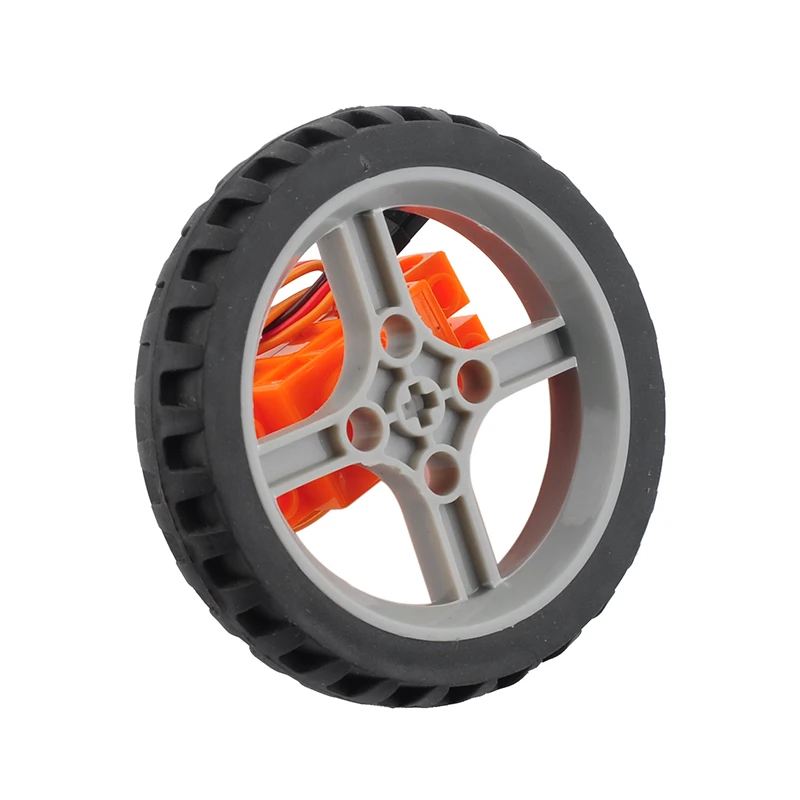 4PCS 360 Degree Continuous Rotation Servo Wheel Compatible with MOC Building Blocks Power Function Parts Robot Smart Car Toys