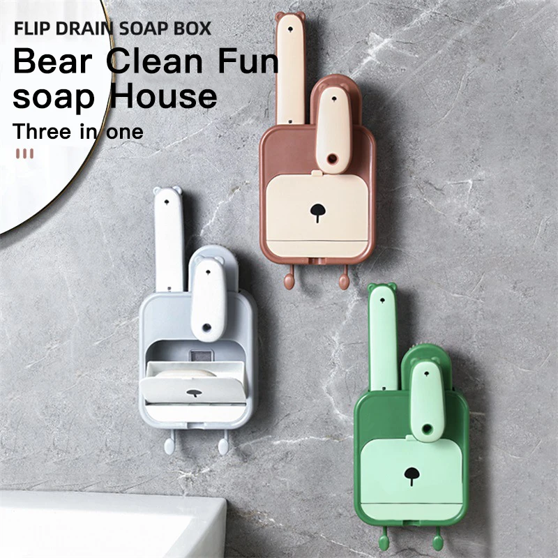 Soap Box With No Water Accumulation No Need For Punching. Wall Mounted Drip Water Soap Holder Bathroom Suction Cup Storage Rack