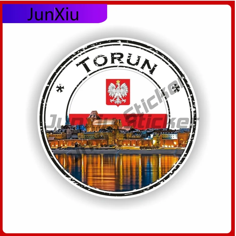 

Torun Poland Polska Seal Sticker Unique SUV Truck Waterproof Auto Accessories Vinyl Decal For Car Truck SUV Window Bumper Laptop