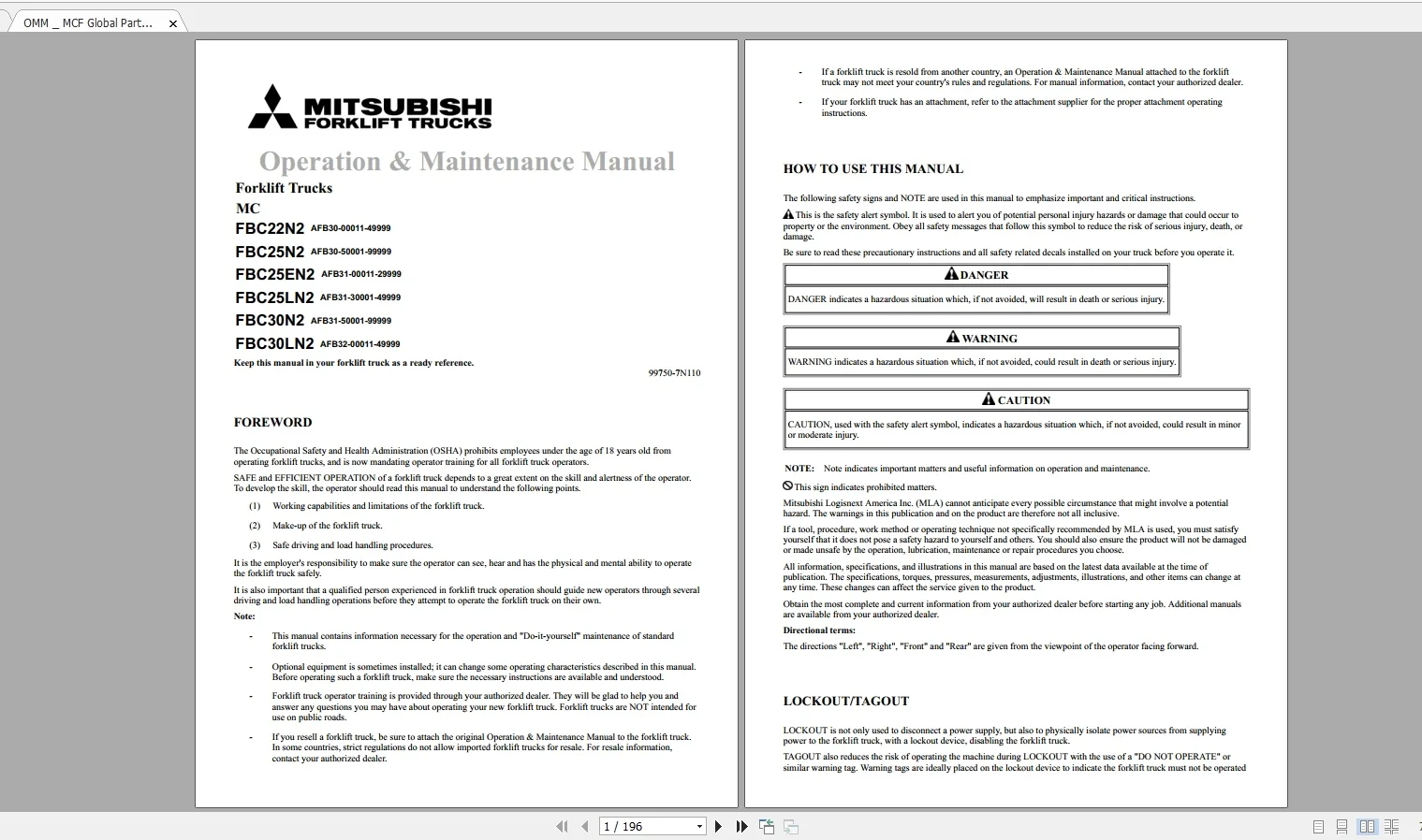 AutoCD Mitsubishi Forklift 12.7GB Updated 06.2021 Schematic, Wiring Diagrams, Service, Operation & Maintenance Manuals [MCFA]