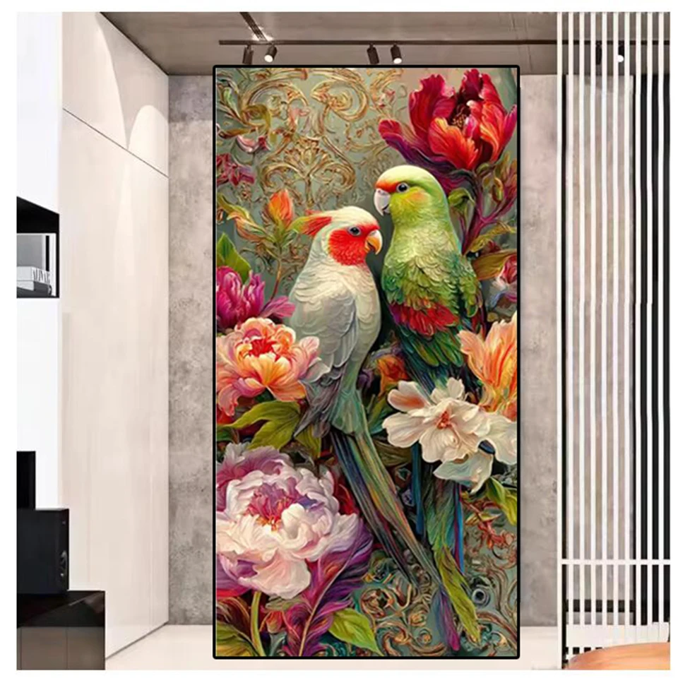 

5D DIY Diamond Painting Bird And Flower Full Diamond Mosaic Embroidery Water Diamond Home Decoration Gift
