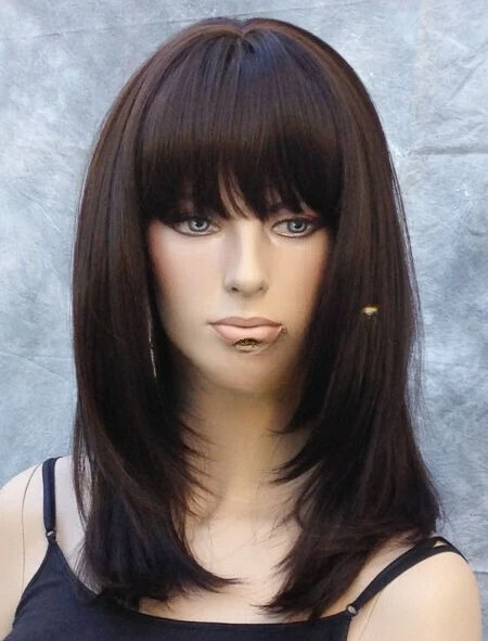 

Смесь прямых волос Heat OK Full Wig Bangs Brown mix LP 4-30