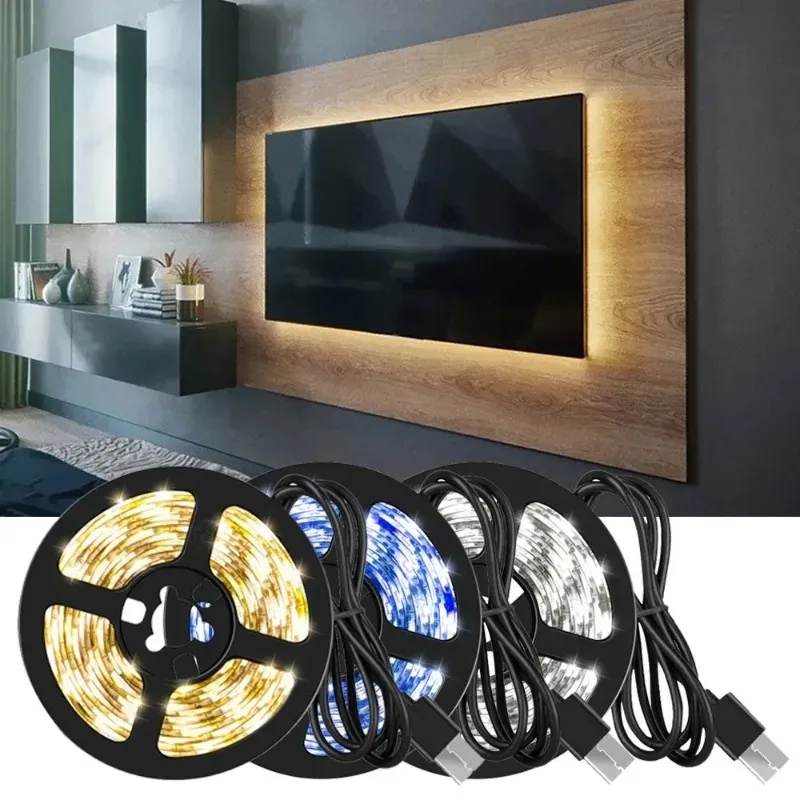 

DC 5V USB LED Strips 2835 White Warm White Led Strip Light TV Background Lighting Tape Home Decor Lamp 1M 2M 3M 4M 5M led strip