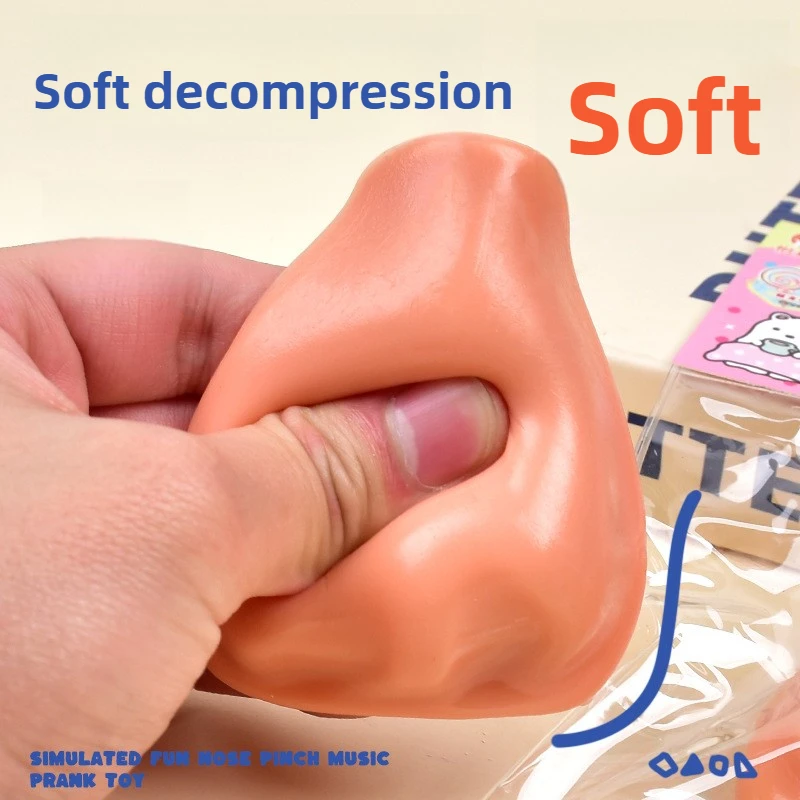 Simulation Human Facial Feature Model Nose Pinching Fun Super Soft Wet Mud Feel Stress-relieving Fun Pinching Fun Toy Model