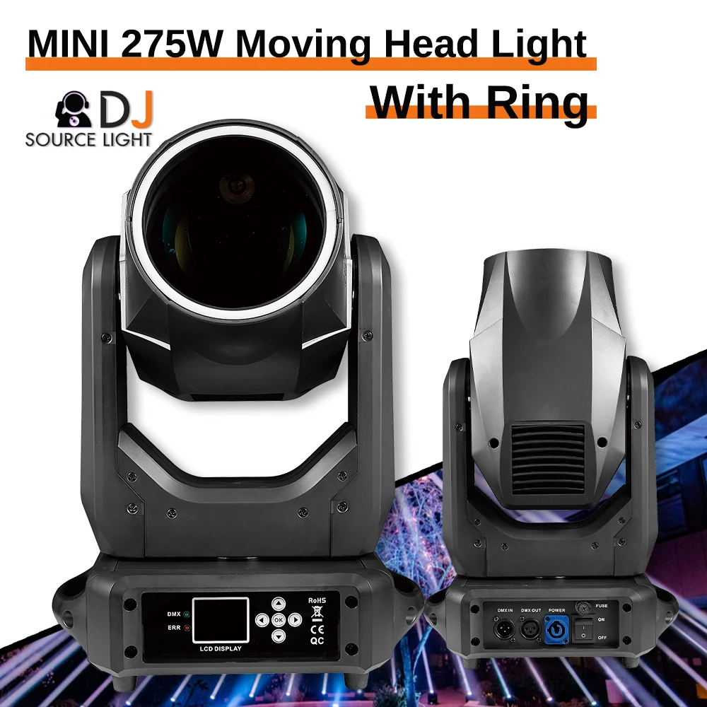 

NEW MINI 275W Beam Moving Head Light With Aperture Zoom Gobo DMX Stage Lighting Projector DJ Music Party Concert Double Prismi