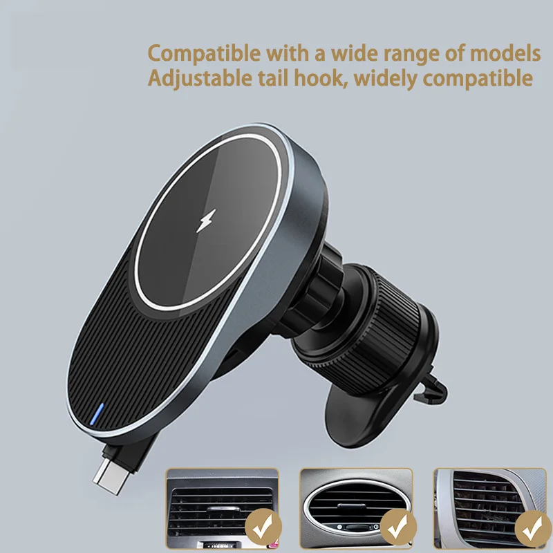 

Cross-border car mobile phone stand wireless charger magsafe magnetic 15W fast charging outlet for Apple