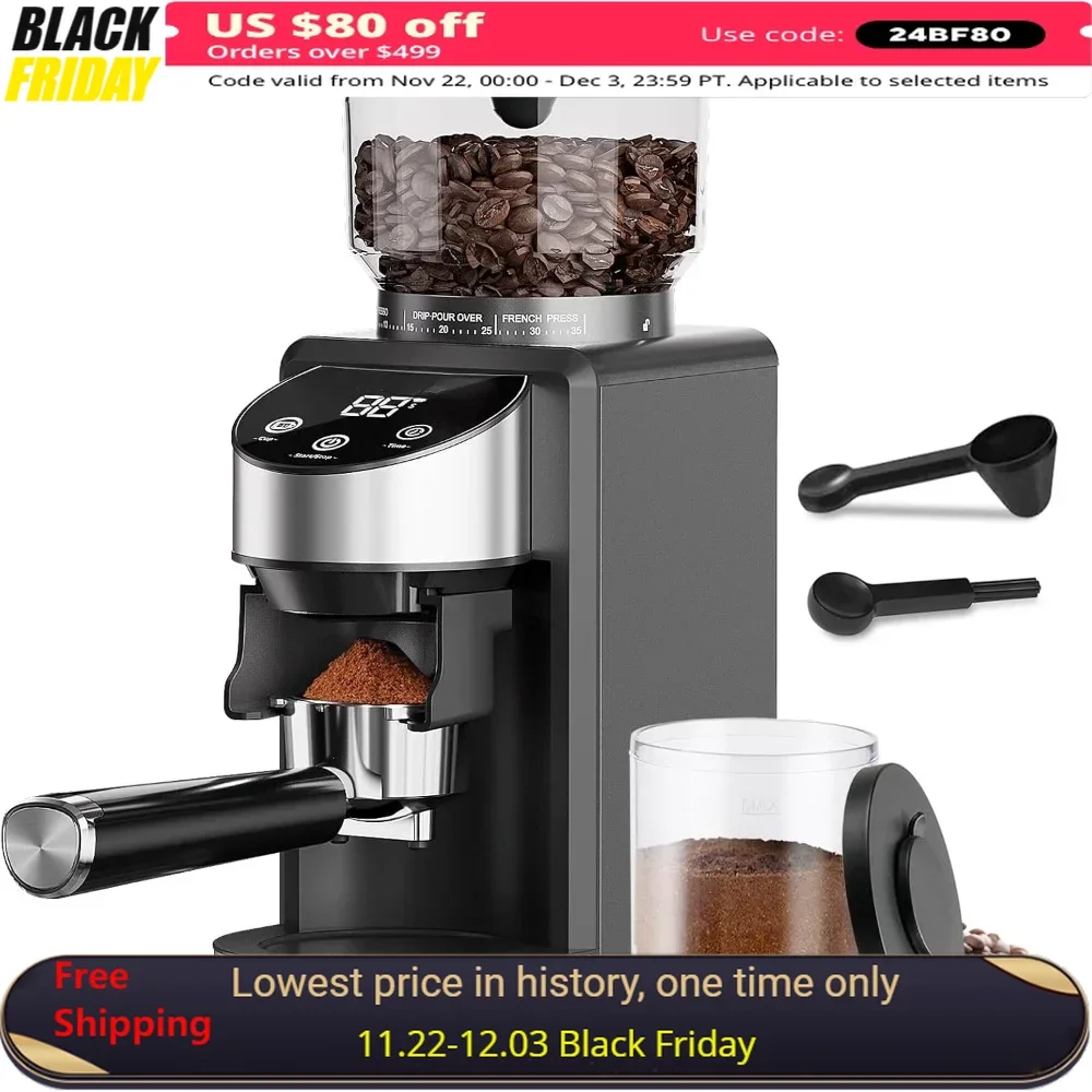 

Coffee Grinders, Adjustable Conical Burr Mill, 35 Precise Grind Settings, Coffee Grinder Electric, Coffee Bean Grinder