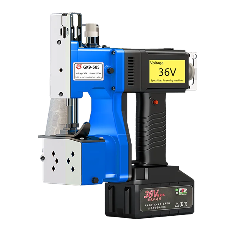 Semi-automatic hand-held sewing machine, with bearings, for sewing hemp composite non-woven bags
