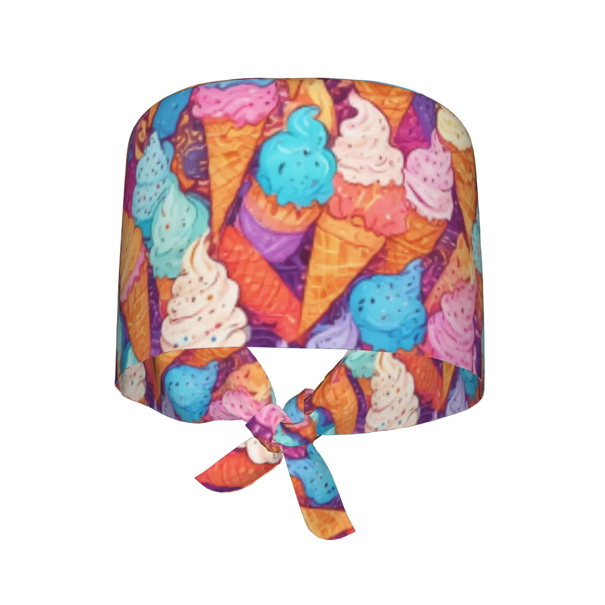 Gorra de trabajo con estampado de chocolate derretido y helado de vainilla, ajustable, a la moda, para múltiples escenarios