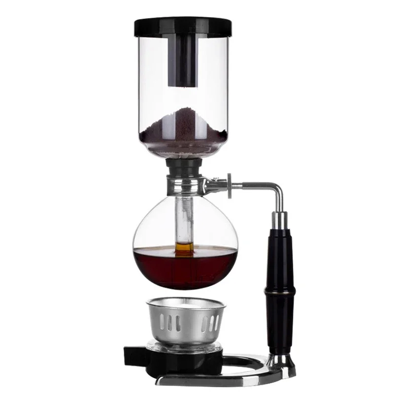 

3/5Cups Siphon Coffee Maker Home Vacuum Glass Manual Siphon Coffe Pot with Alcohol Burner Tabletop Syphon Tea Pot Coffee Brewer