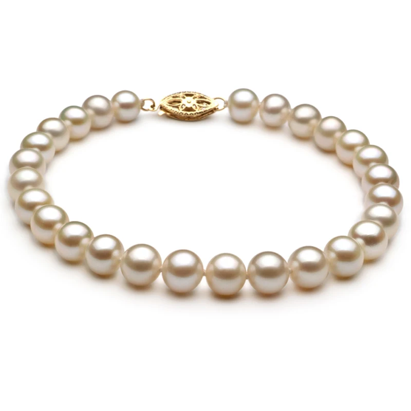 HOOZZ.P 6-7mm AA Quality Genuine Pearl Necklace Set Bracelet Earring Freshwater Cultured White Pearly For Women Man Jewelry Gift