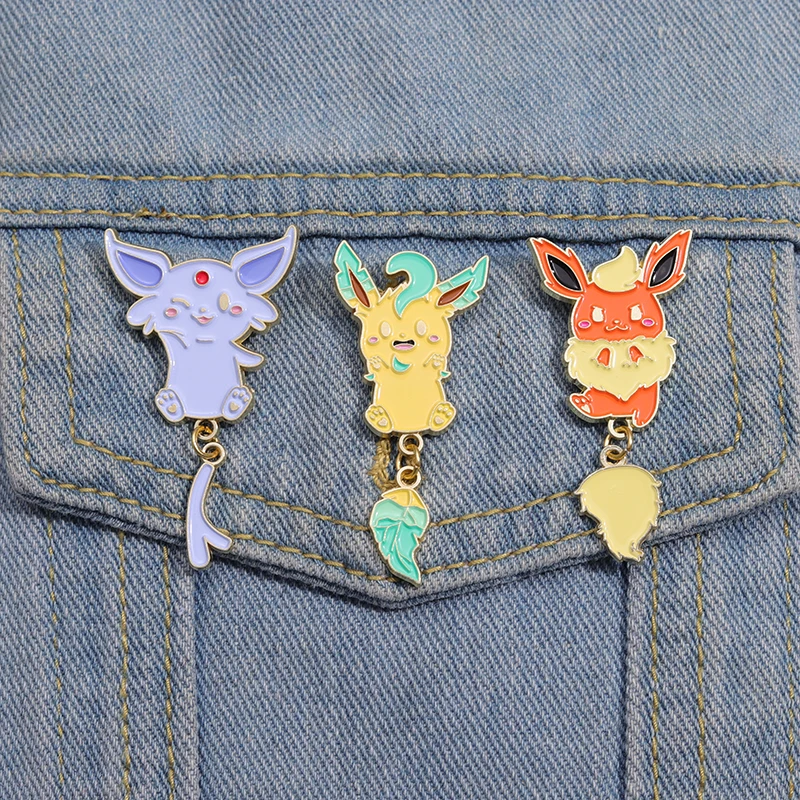 Anime Game Pets Enamel Pins Custom Cute Tail Brooches Lapel Badges Cartoon Animal Jewelry Gift for Kids Friends