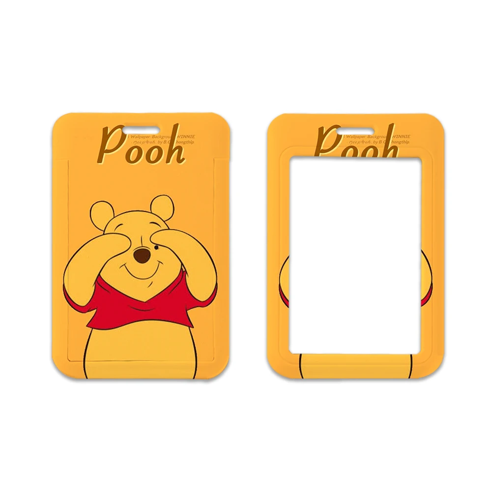 Porte-cartes personnalisé pour enfants, motif de dessin animé, ours ourson mignon, Winnie School Student Keychain, étui pour cartes de bus