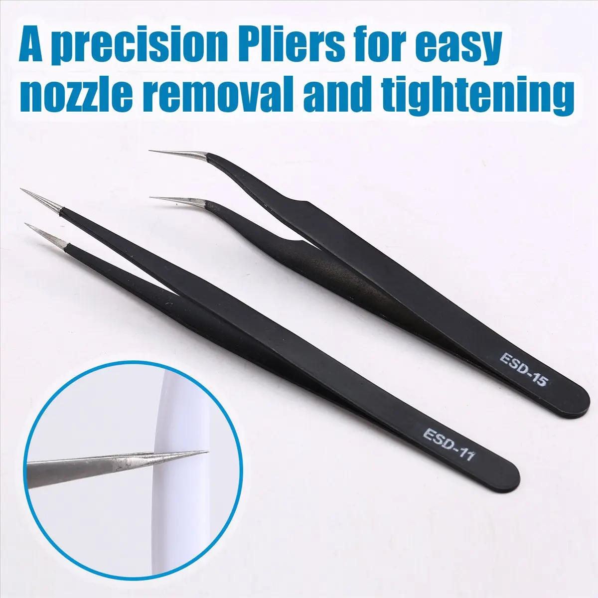 Kit de nettoyage de buse d'imprimante 3D A72Z avec pinces, brosse de nettoyage et outils de débavurage pour un débouchage et une maintenance efficaces