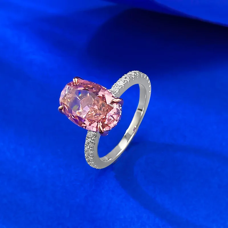 

Luxury 8x12mm High Carbon Diamond Rings for Women - 925 Sterling Silver Engagement Ring & Wedding Band Party Jewelry Gift