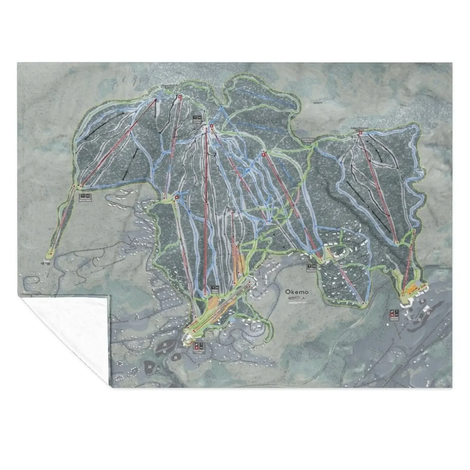 

Okemo Resort Trail Map Throw Blanket Soft Beds heavy to sleep Luxury Baby Blankets