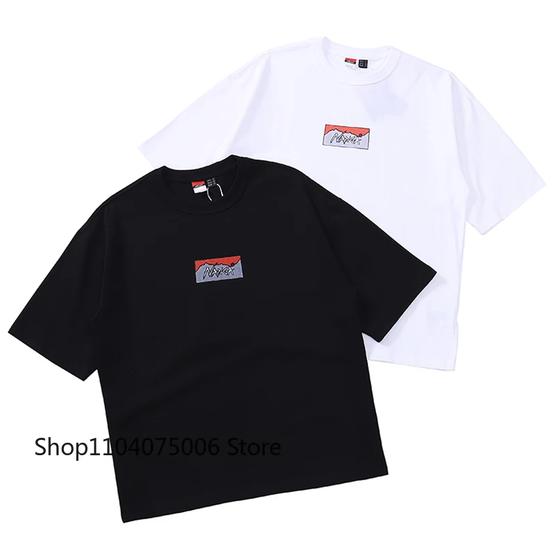 

Nanga Men's Graphic T-Shirt Loose Fit Casual Short Sleeve Round Neck Outdoor Streetwear Breathable Cotton Tee