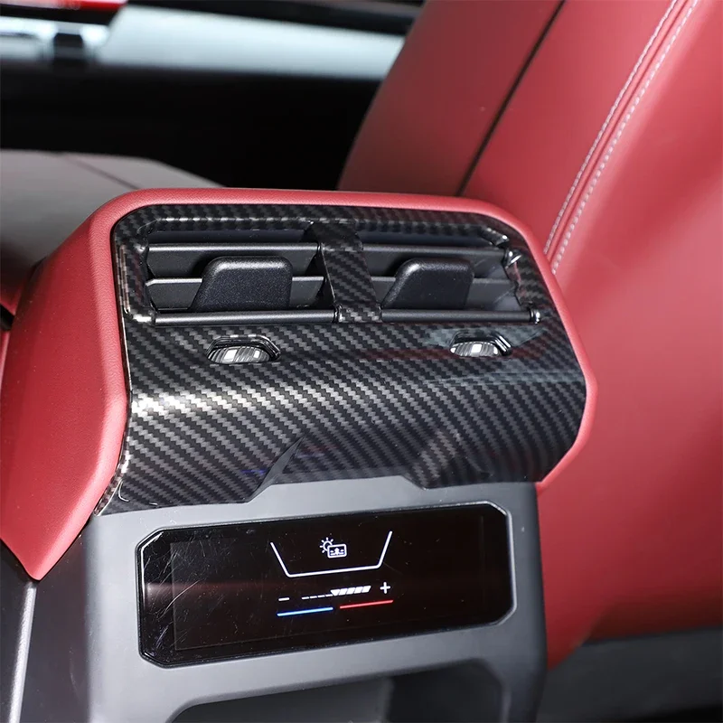 

ABS Carbon Fiber For BMW 5 Series G60 2024-2025 Car Armrest Box Air Outlet Rear Anti-kick Cover Car Interior Accessory