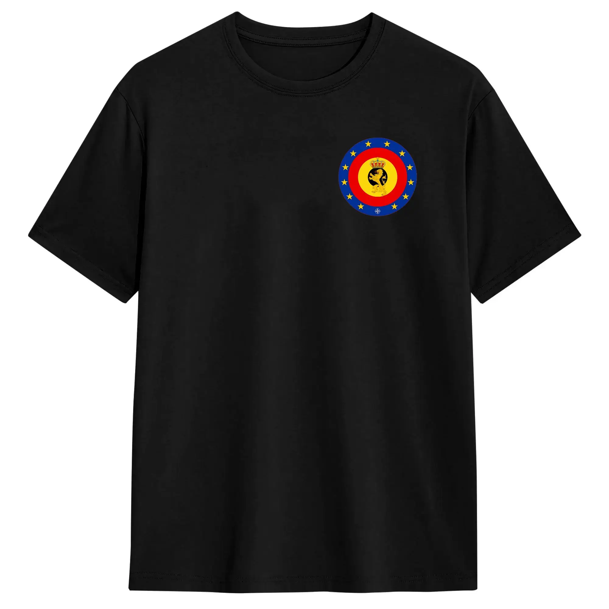 Awesome Belgium Coat of Arms of Belgian Armed Forces T-Shirts for Men O Neck Pure Cotton T Shirt  Short Sleeve Tees Summer Tops