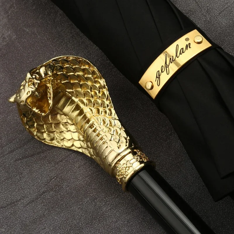 Зонт Китайский Зодиак роскошный золотой деловой Зонт Retrp Зонт с длинной ручкой креативный Зонт с головой животного большой дождевой планкой