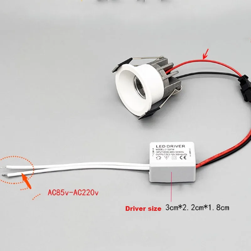 1/4 Buah Lampu Sorot LED Anti Silau 3W Lampu Downlight Langit-langit Led Mini Bohlam Bola Mata untuk Etalase Konter Kabinet 36 Derajat 220V