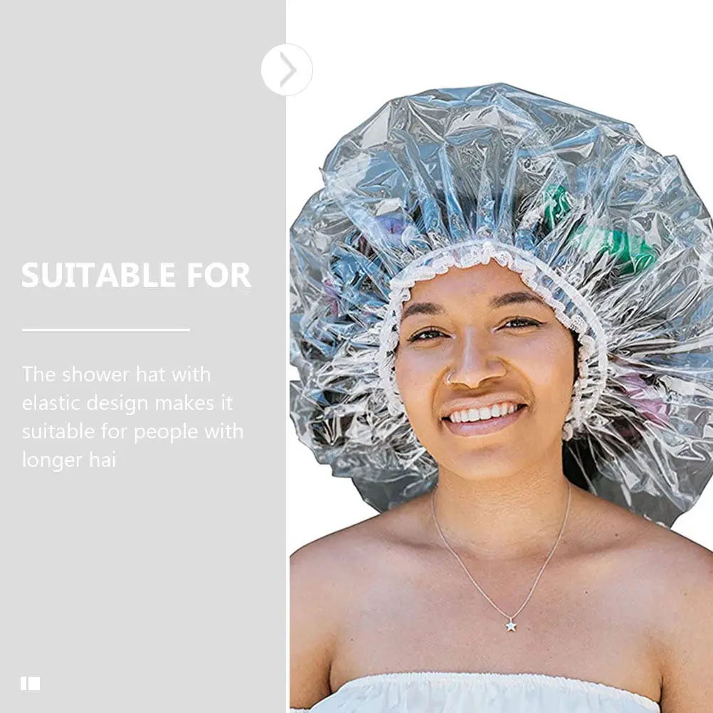 

Водонепроницаемые шапочки для душа для длинных волос, эластичные, многоразовые, для салонов и дома, унисекс, для женщин