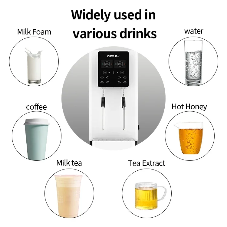 Automatic Steamer Milk Foaming Machine Double Head Water Boiler Milk Frother Machine for Milk Tea Coffee Shop