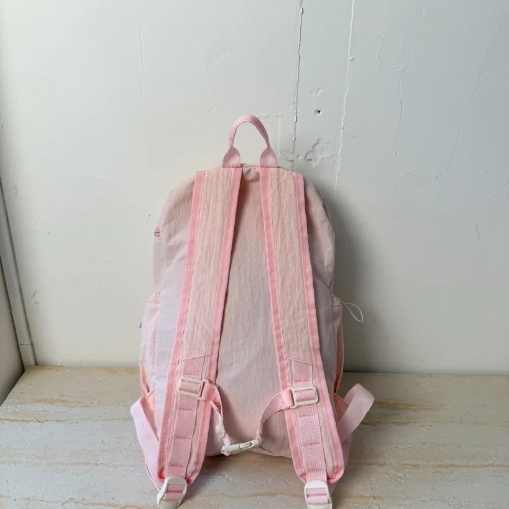 

Ins Korean Lightweight Backpack Large Capacity Leisure Nylon Shoulder Bags Solid Color College Student Schoolbag Teenagers